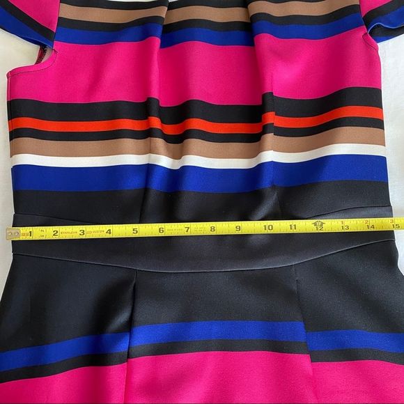 ELLE Multicolored Horizontal Striped Fit and Flare Dress Size S - Picture 11 of 12